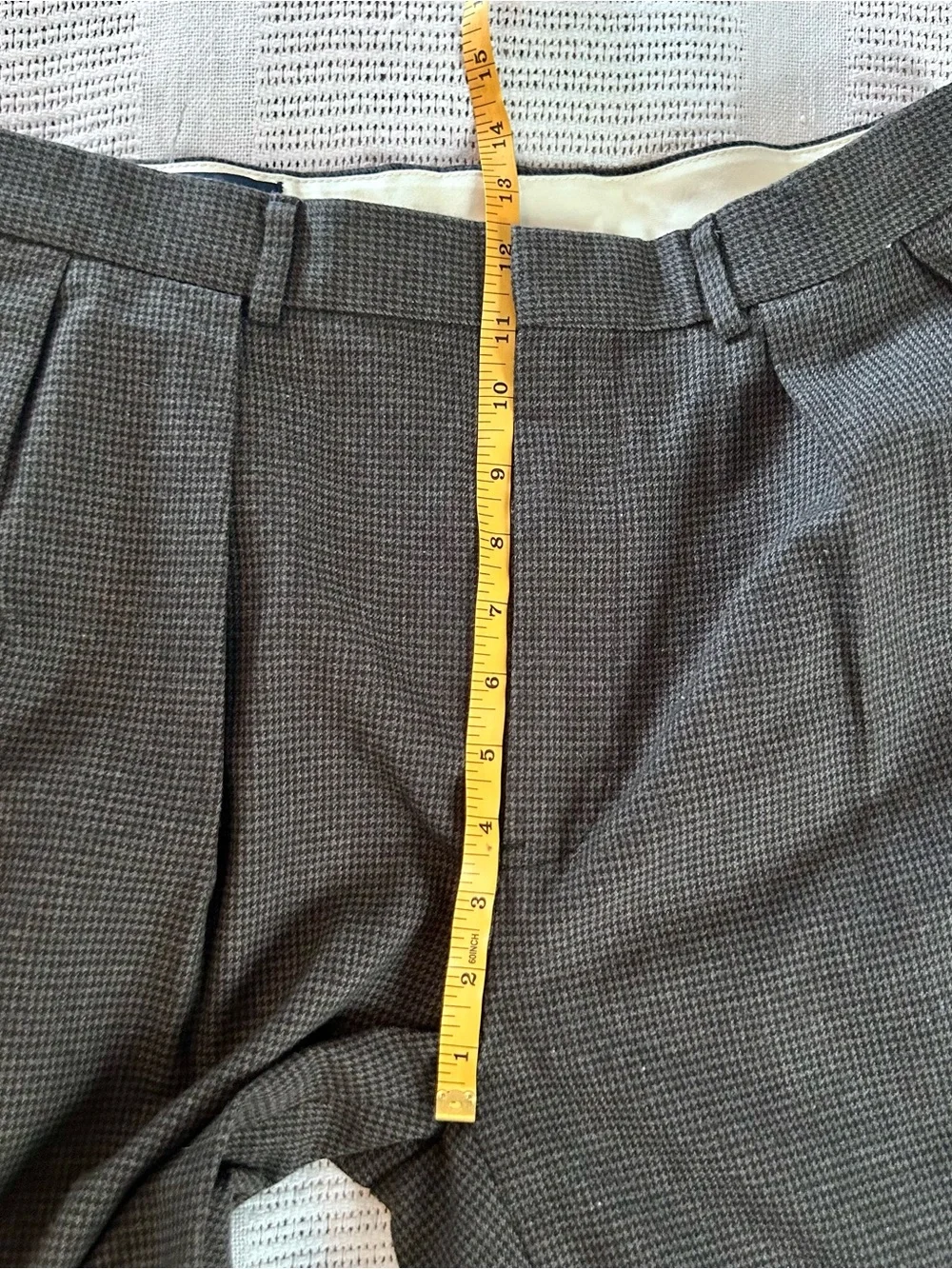 Vintage 80’s Polo Ralph Lauren Gray Brown Houndstooth Pants 33X29 Pleated Cuffed